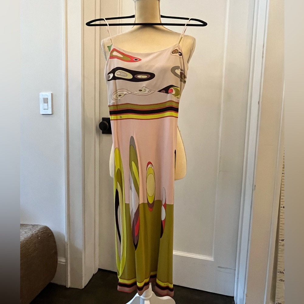 Emilio pucci signed rayon dress size US8 MADE in ITALY - Picture 1 of 4